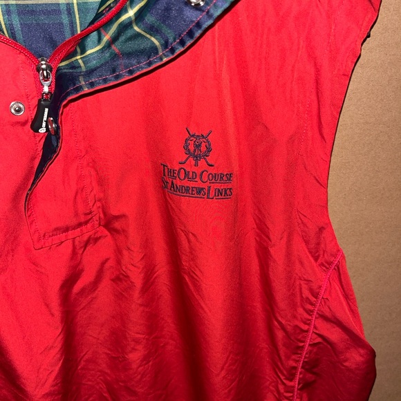 Sunderland Of Scotland Pullover Windbreaker Vest Red XL Old Course St. Andrew's - Picture 3 of 4